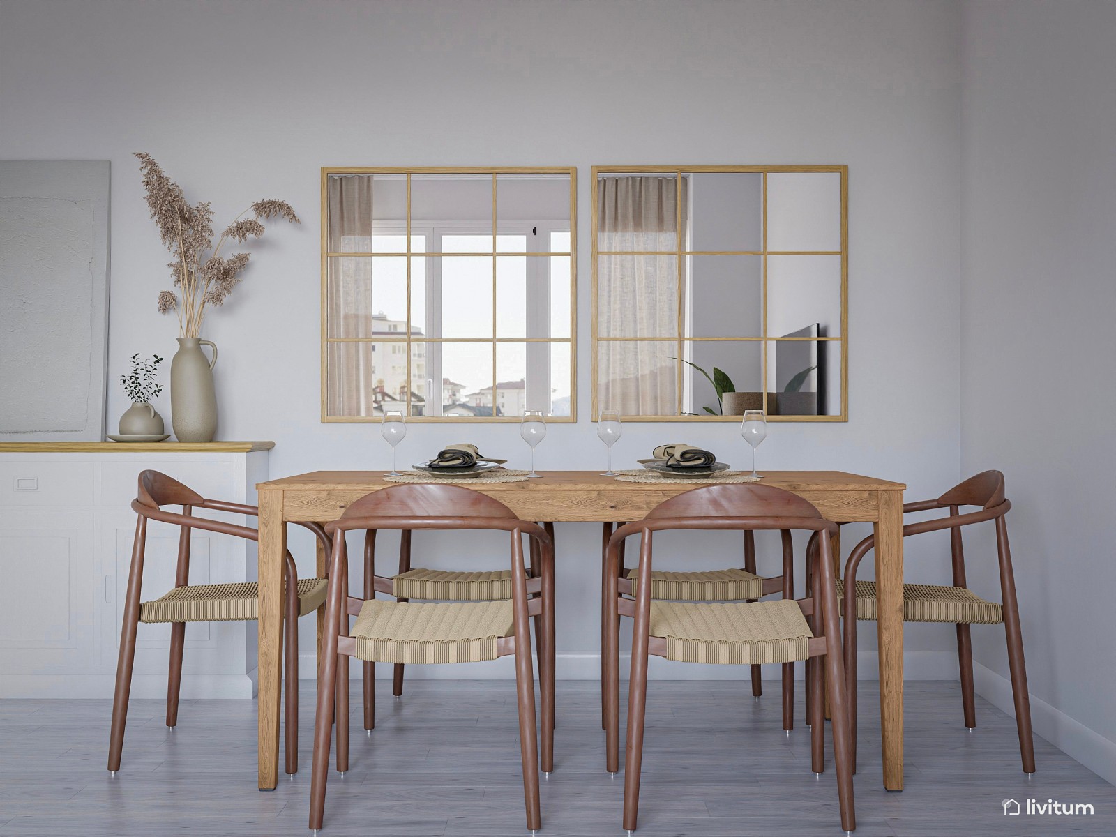 Acogedor y elegante salón comedor de 23 m² 