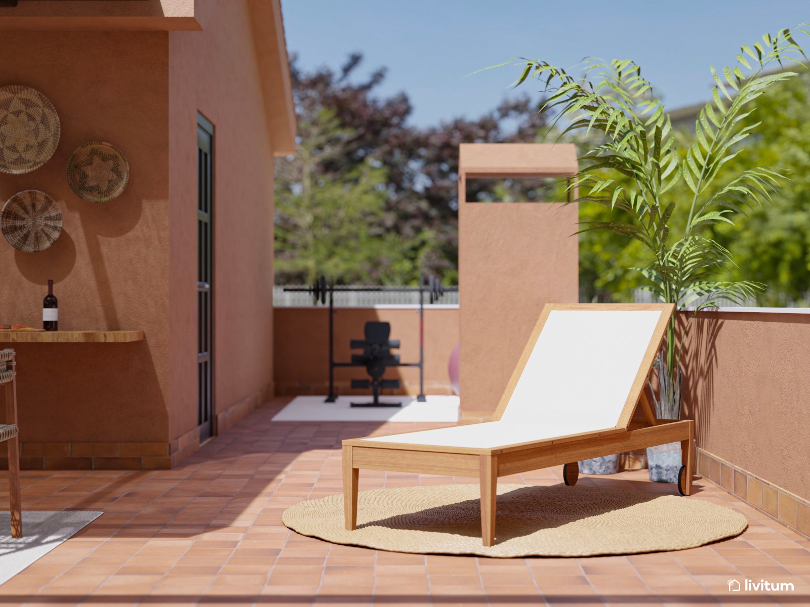 Acogedora terraza con comedor exterior y zona de relax