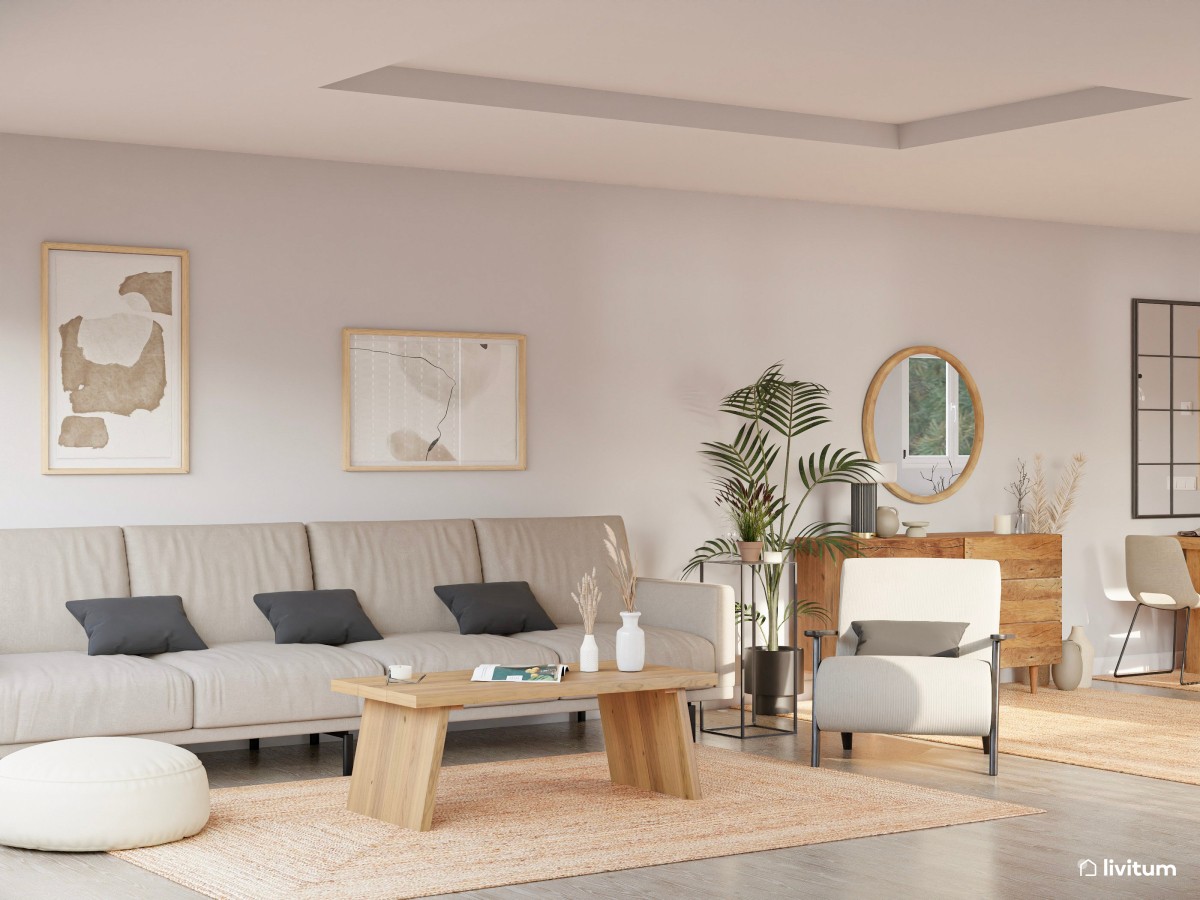 10 salones en beige + madera que destilan elegancia y luminosidad