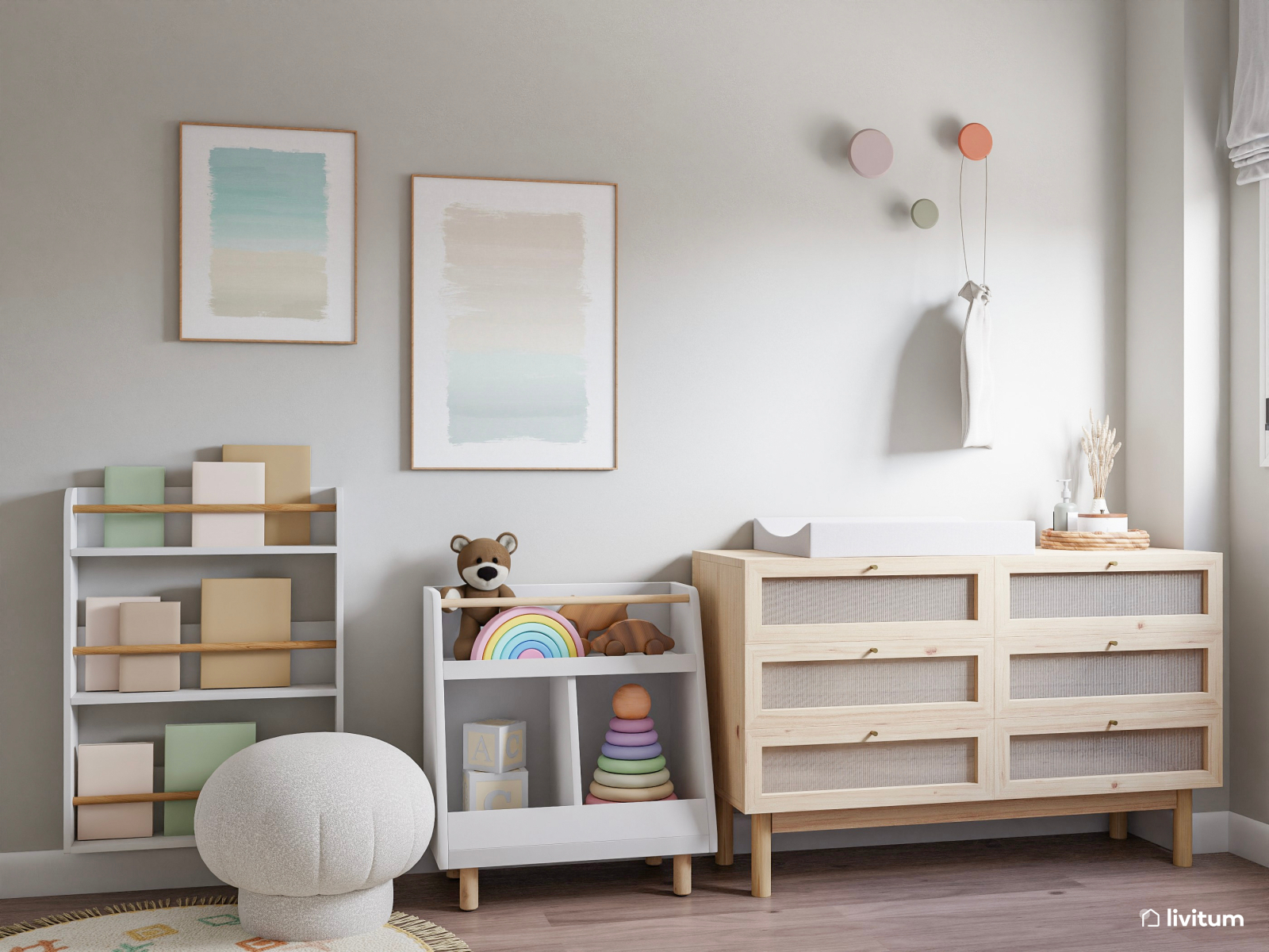 Cómoda y luminosa habitación infantil para dos niños 