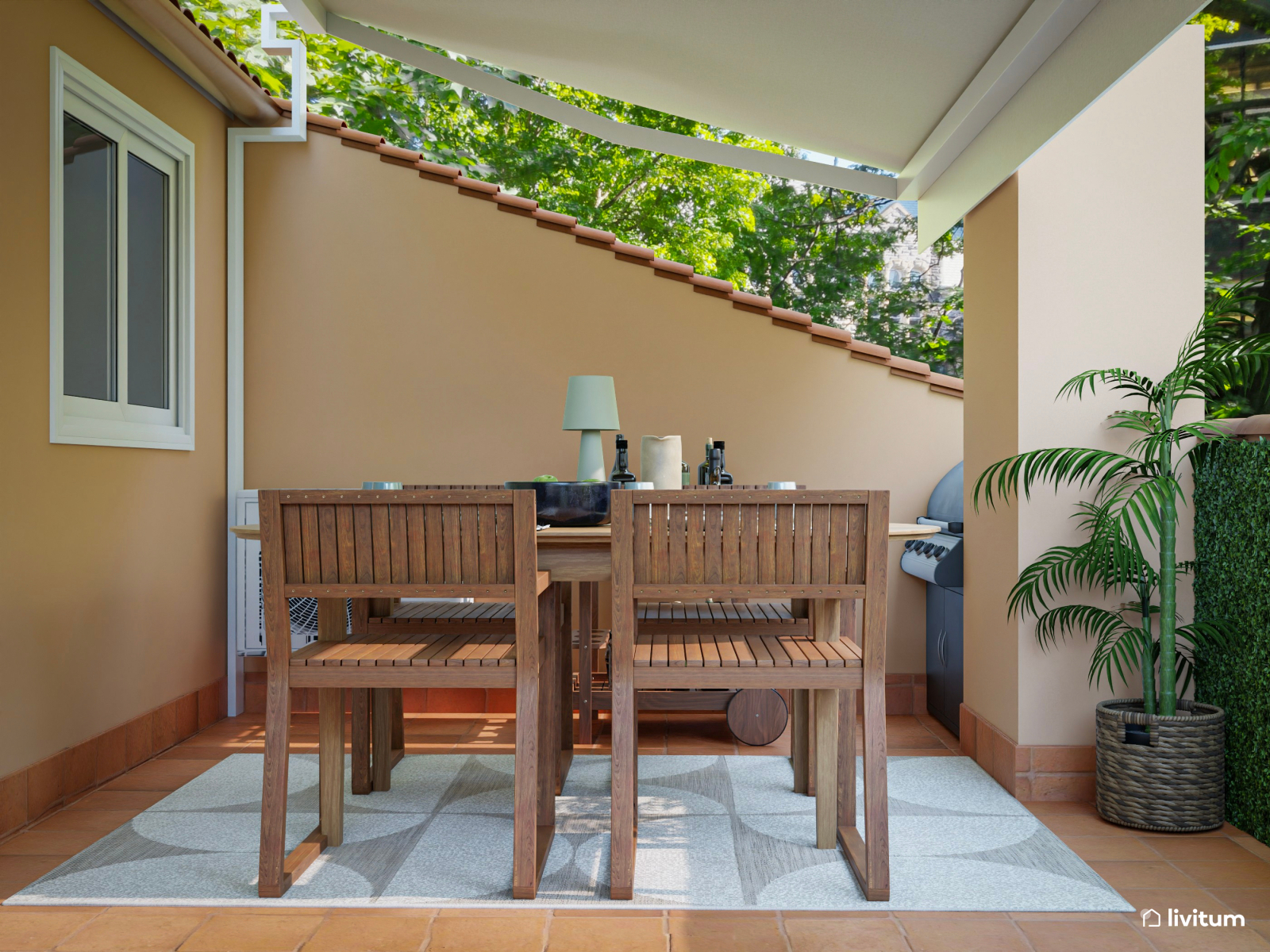 Cómoda  y moderna terraza acondicionada para compartir 