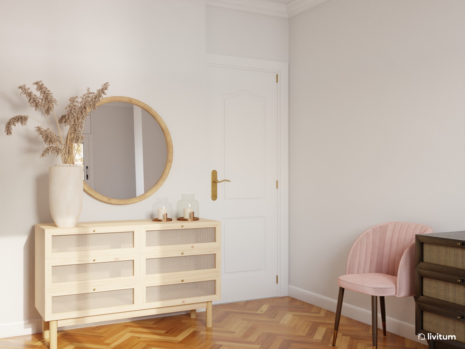 Dormitorio moderno con un toque de naturaleza 