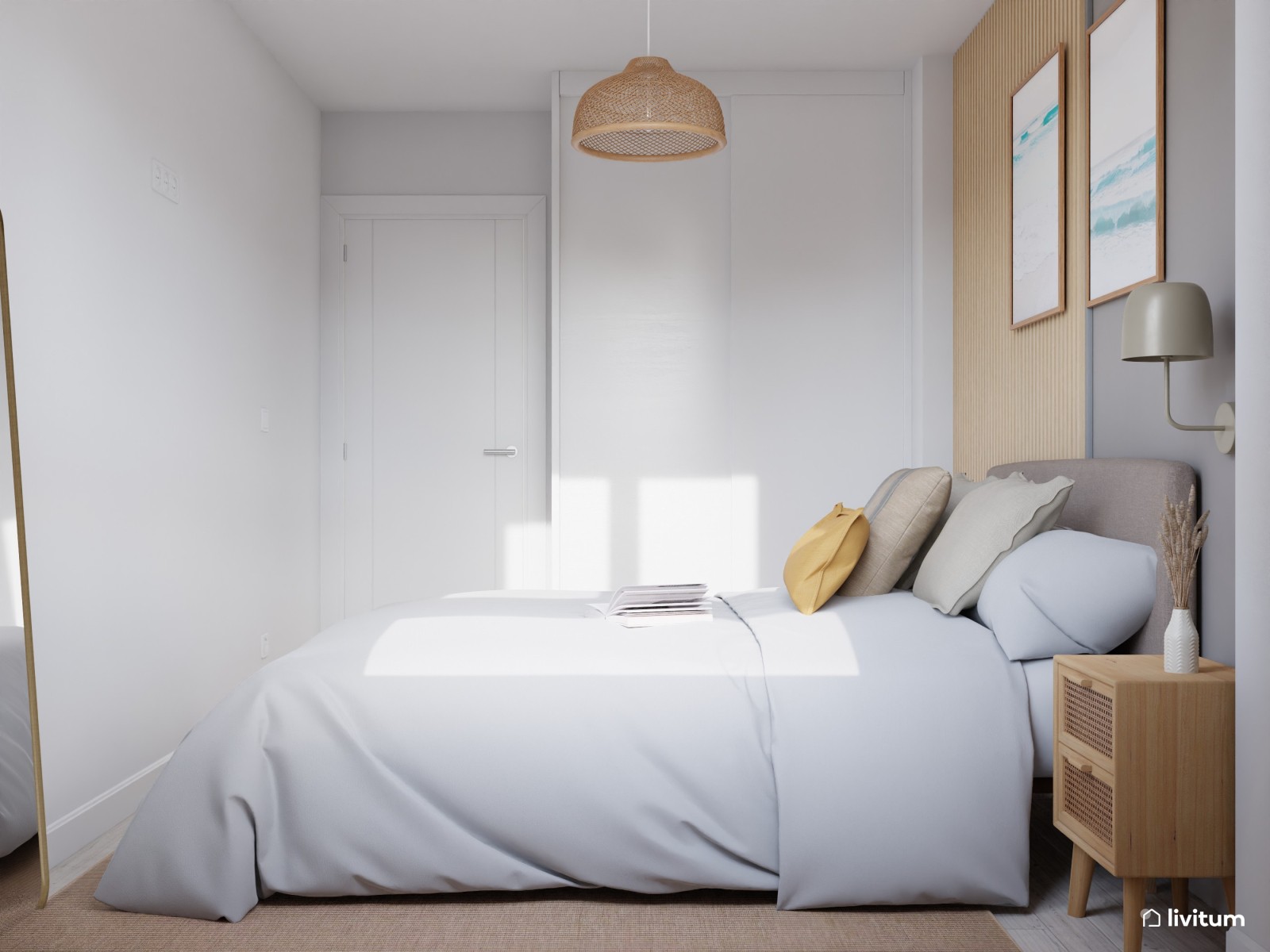 Funda cama Dyla beige para colchón de 150 x 190 cm
