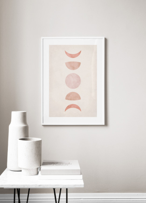 PINK MOON PHASE POSTER 21x30 negro, Desenio