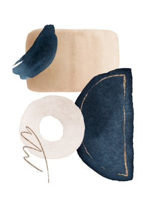 Watercolor Shapes in Navy 2, Artesta