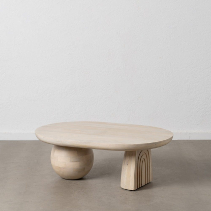 Mesa centro blanco madera de mango salón 107 x 71 x 38 cm, Wood Nature