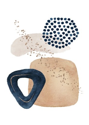 Watercolor Shapes in Navy 3, Artesta