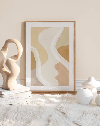 ABSTRACT YELLOW SHAPES NO1 POSTER 21x30 blanco, Desenio