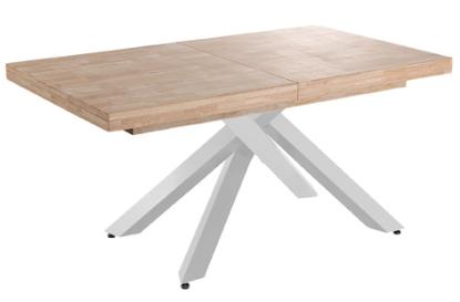 Mesa comedor extensible xena 160 - 200 - 240 x 90 cm roble nordish / blanco, Adec Group