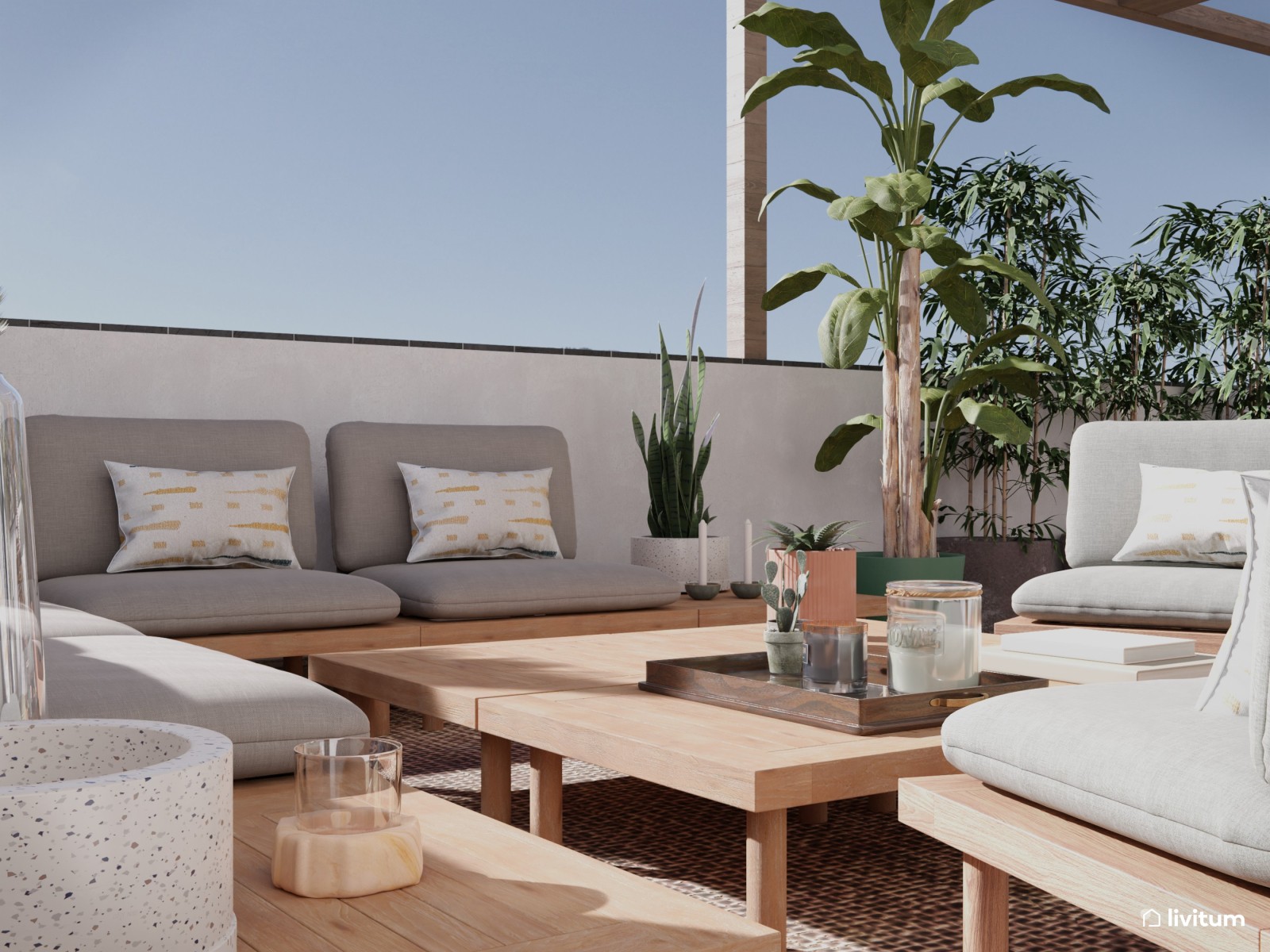 Moderna zona chill out para exterior