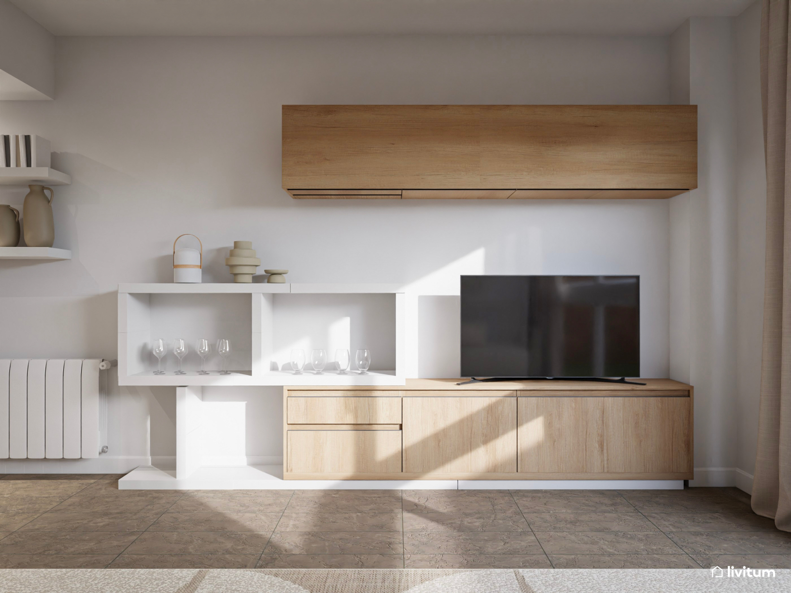 Salón comedor moderno y elegante con toques artísticos 