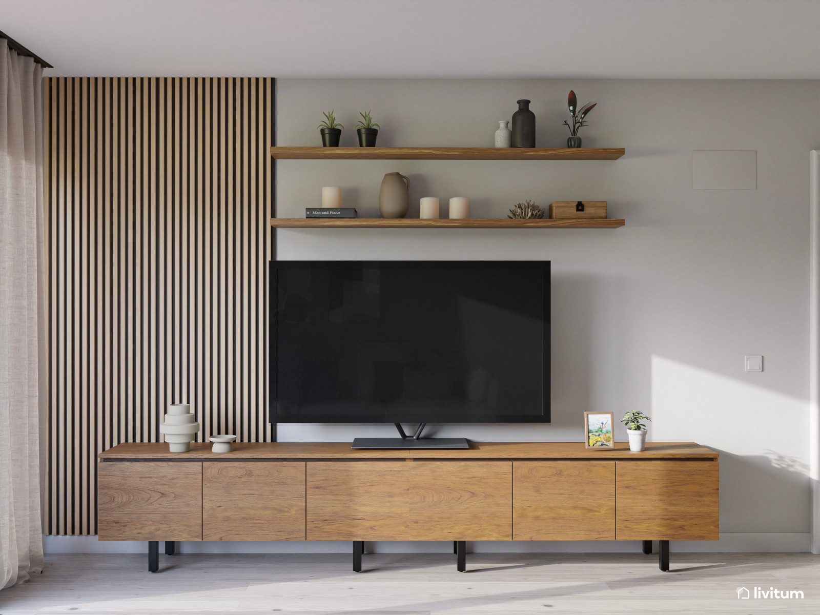 Salón comedor moderno y elegante en tonos neutros