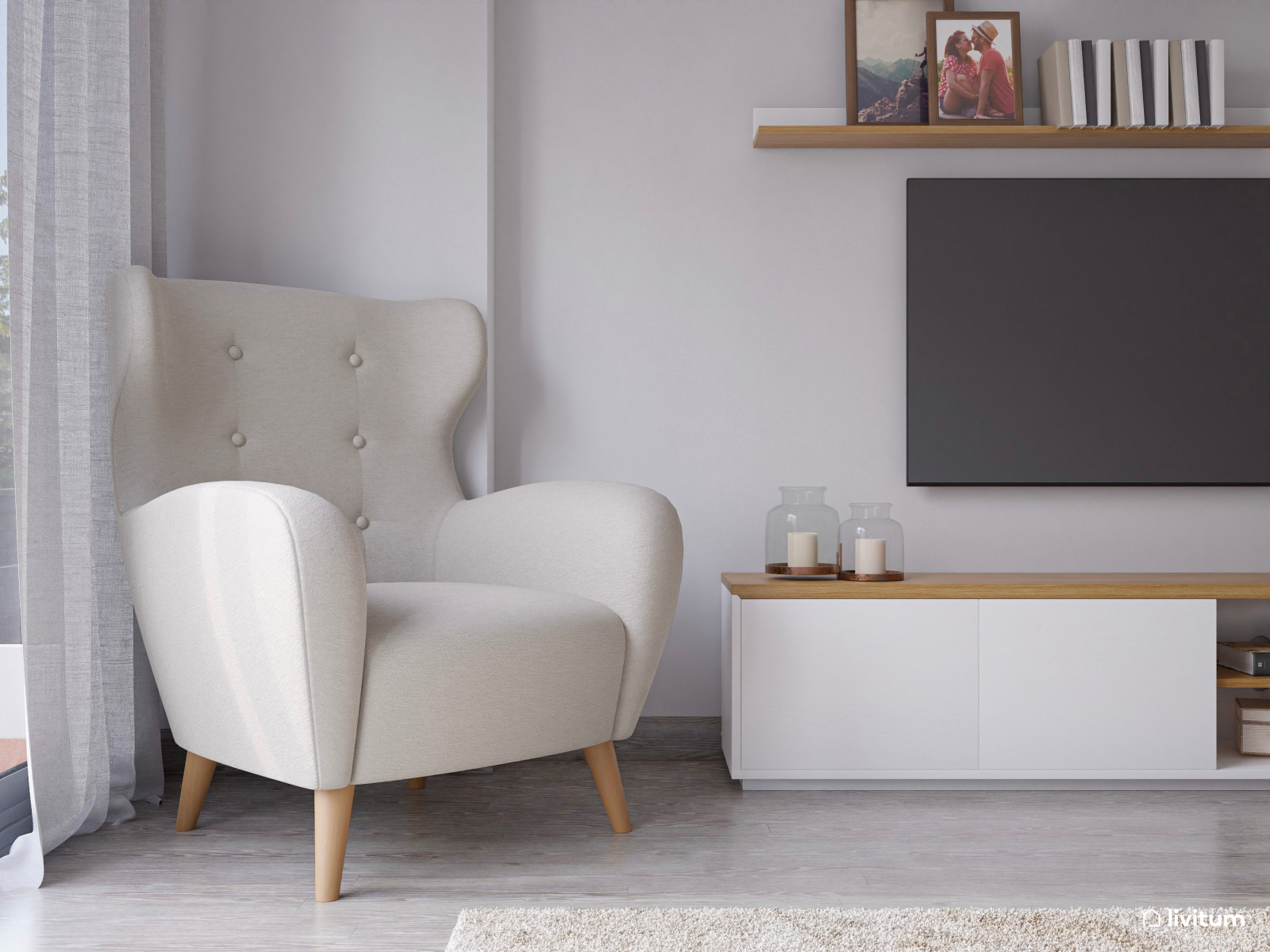  Salón comedor moderno y nórdico con texturas suaves