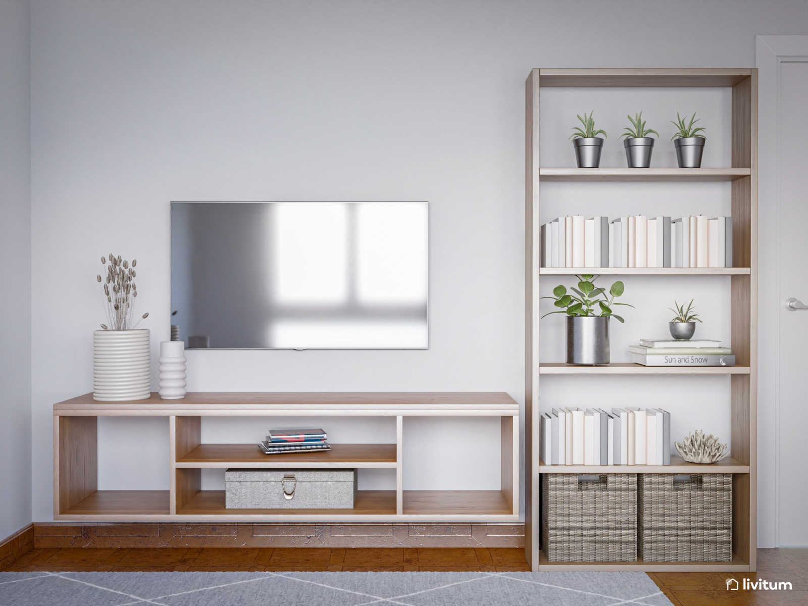 Salón comedor pequeño moderno muy sereno y luminoso