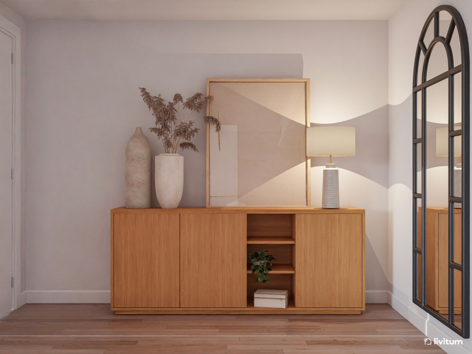  Salón comedor relajado con cocina abierta y toques modernos