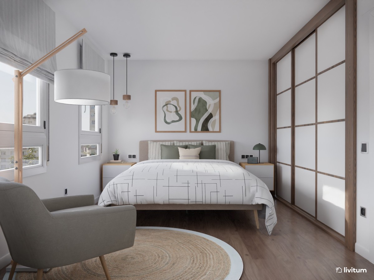 Un blanco y moderno dormitorio